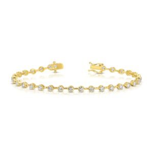 Round Cut Diamond Station Tennis Bracelet – 2.52 ct.