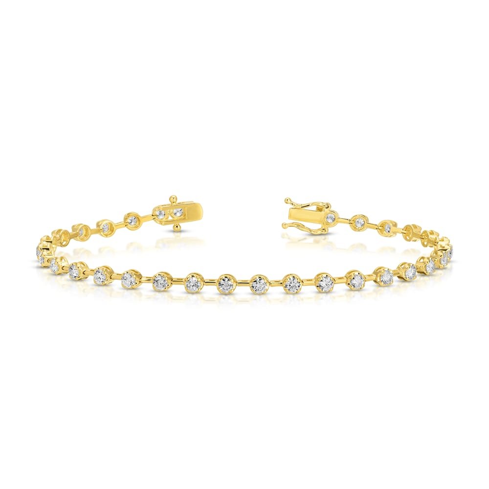 Round Cut Diamond Station Tennis Bracelet – 2.52 ct.