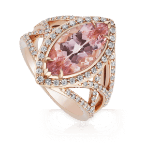 Morganite & Diamond Marquise Cocktail Ring