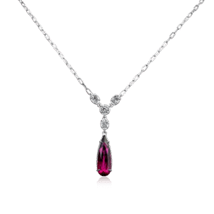 Rubelite and Diamond Necklace