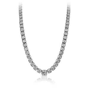 Crisscut® Cushion Diamond Tennis Necklace