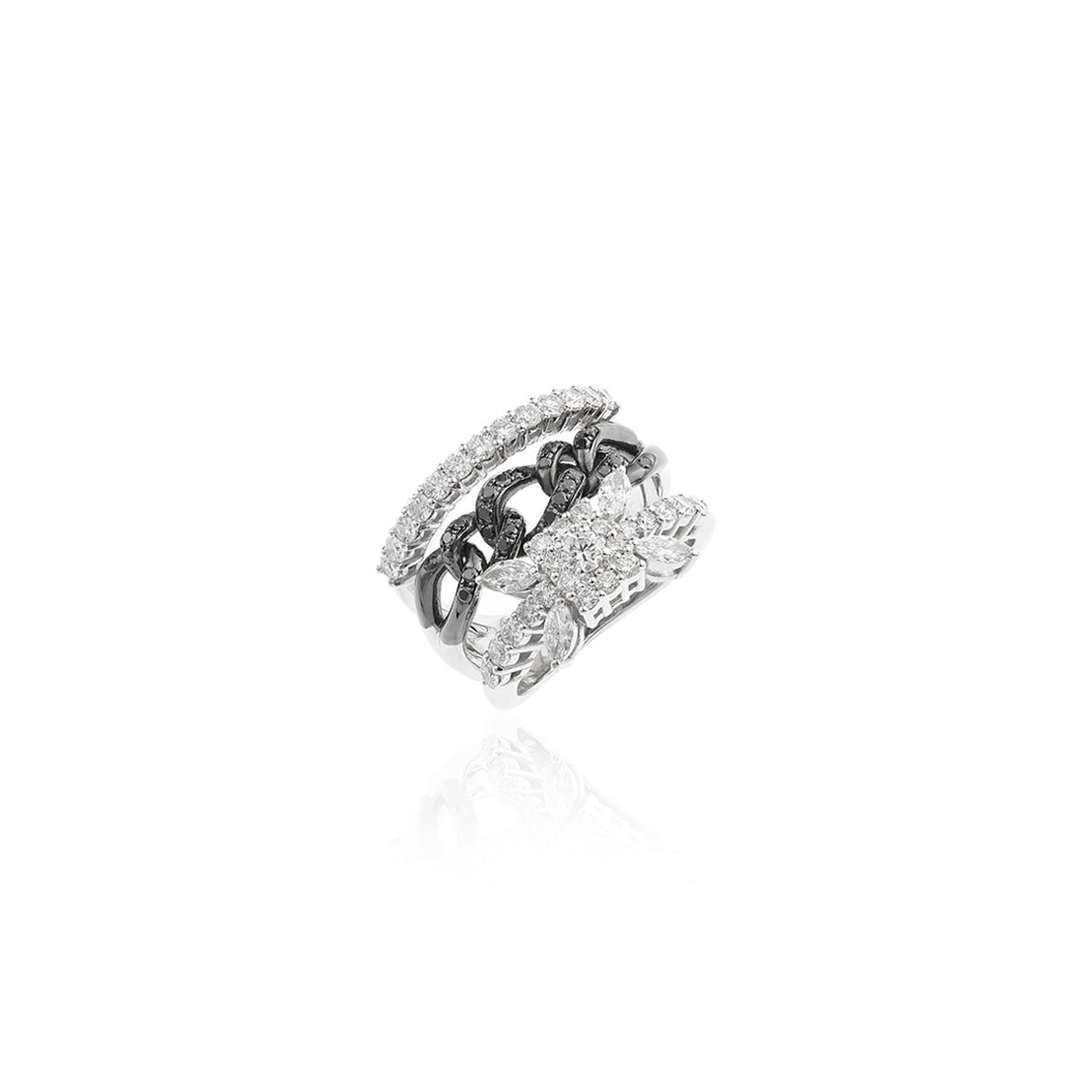 Black Strada Stackable Ring