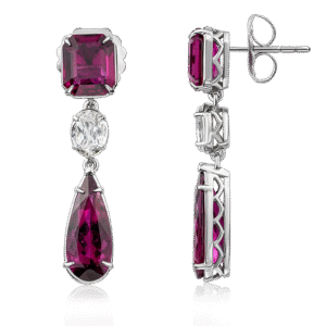 Ruby and L’Amour Crisscut® Oval Diamond Earrings